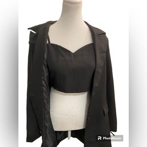 Black Fashion Nova 2 piece Blazer dress set size Large NWT